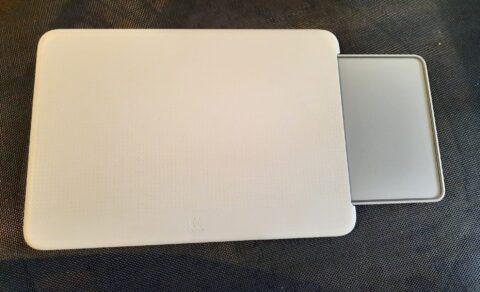 Laptop-Unterlage mit ausziehbarem Mausbereich, grau